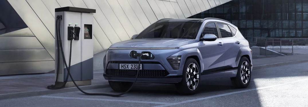2024 Hyundai Kona EV Plugged In to Charge