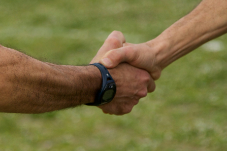 Two men shaking hands