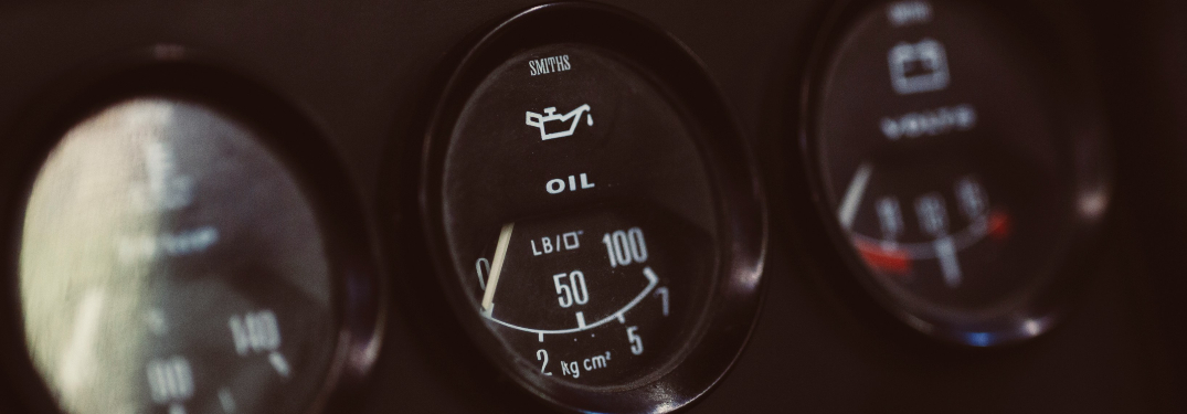 Oil gauges on dashboard