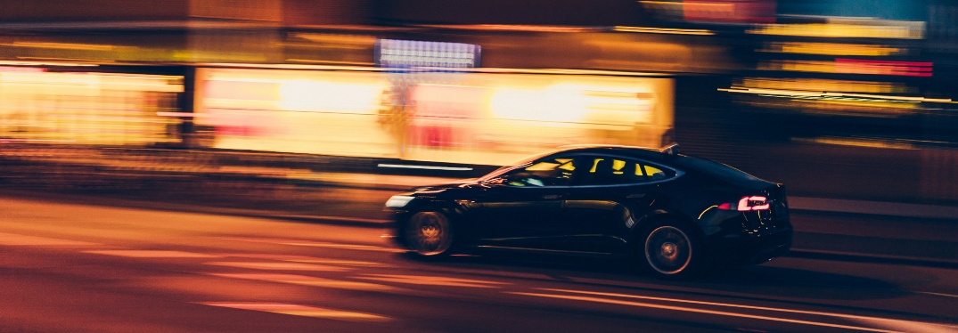 Car driving with blurred background