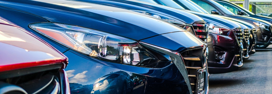 Cars parked in a row