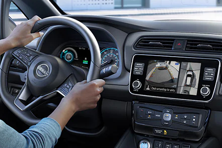 2025 Nissan Leaf Touchscreen Showing Around View Monitor