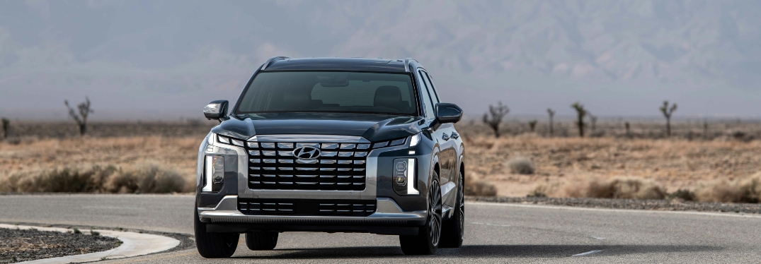 Front View of Hyundai Palisade in Desert
