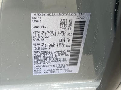 2026 Nissan Frontier SV Crew Cab