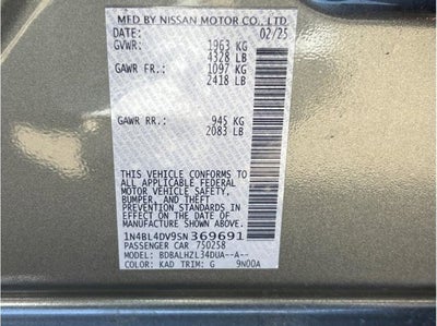 2025 Nissan Altima 2.5 SV Sedan 4D