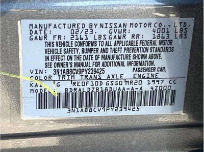 2023 Nissan Sentra SV Sedan 4D