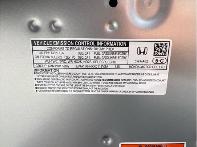 2019 Honda Clarity Plug-in Hybrid Sedan 4D