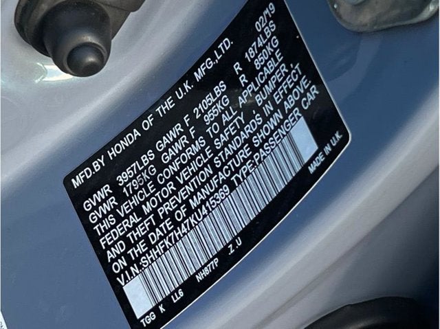 2019 Honda Civic Sport Hatchback 4D